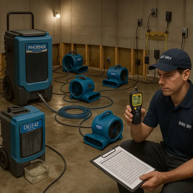Structural Drying and Dehumidification process in Fairmount, IN